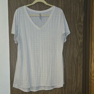 LuLaRoe Cream & White Striped Short Sleeve Tee